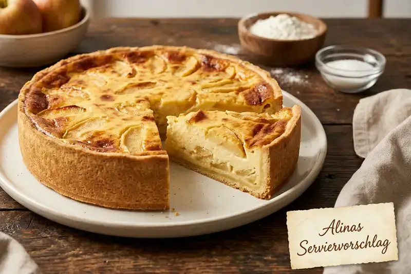 Super cremiger Apfel Vanille Flan Französischer Genuss trifft