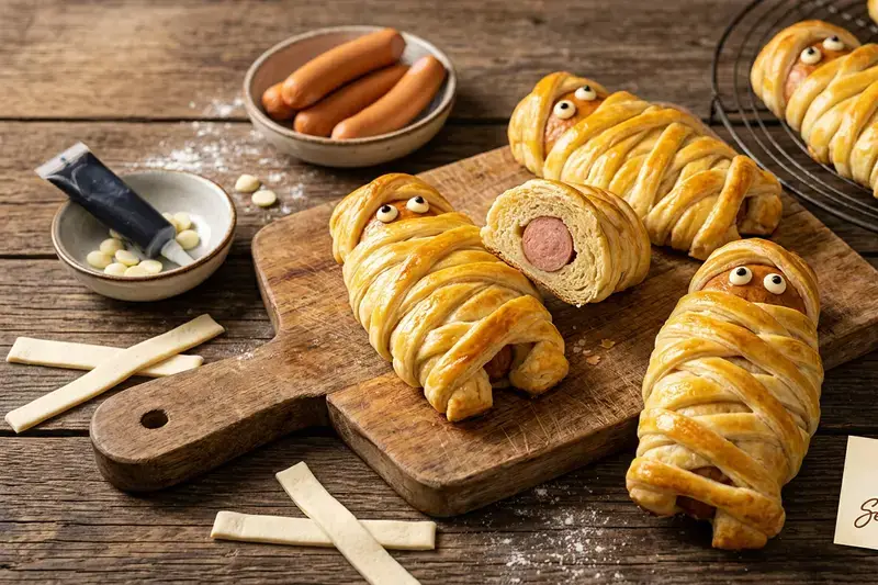 Süsse Halloween Mumien schnelles Halloween Rezept zum Kids