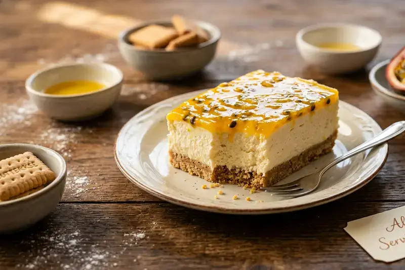 Tropische Passionsfrucht Schnitten ohne Backen