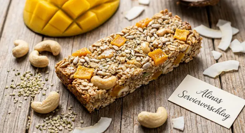 Tropischer Crunch Riegel Mango Hanf Power