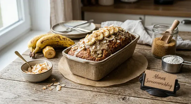 Tropischer Goldregen Bananen-Kokos-Kuchen