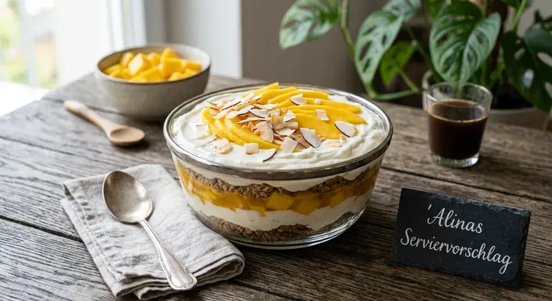 Tropischer Protein-Traum Mango-Kokos Tiramisu