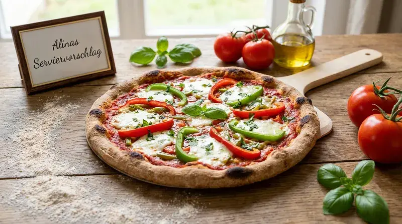 Goldene Vollkorn-Pizza nach Hausfrauen-Art