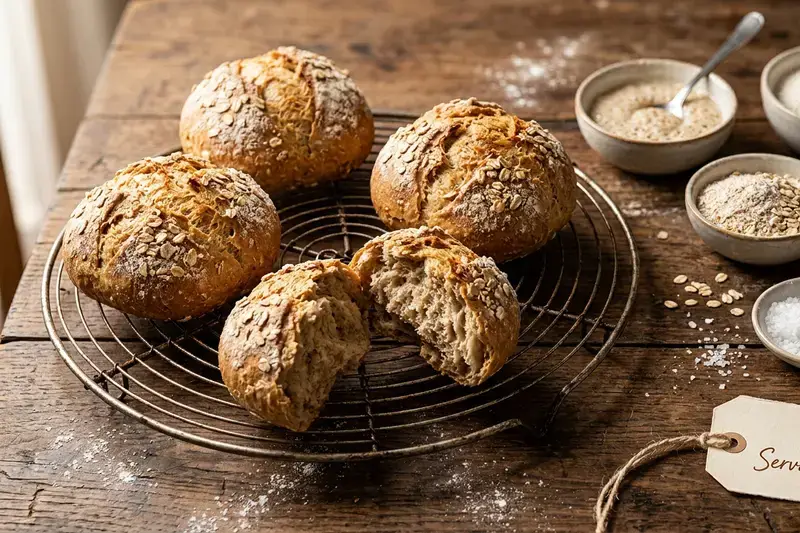 Würzige Dinkel-Brötchen frisch gebacken