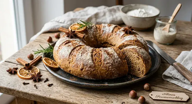Würziger Lebkuchen-Sauerteig-Kranz