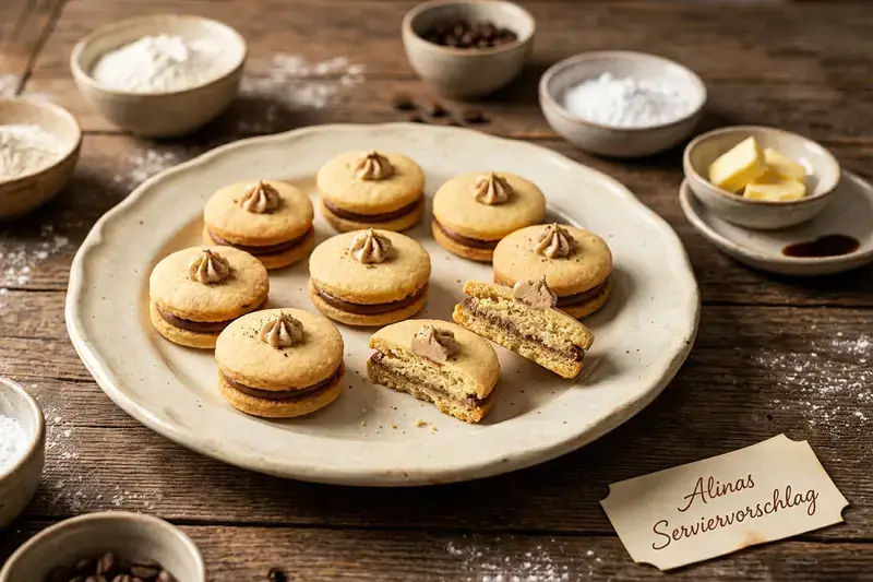Zarte Cremepralinen aus einem Vanillemürbeteig