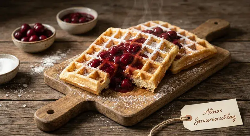 Zarte Kirsch-Waffeln