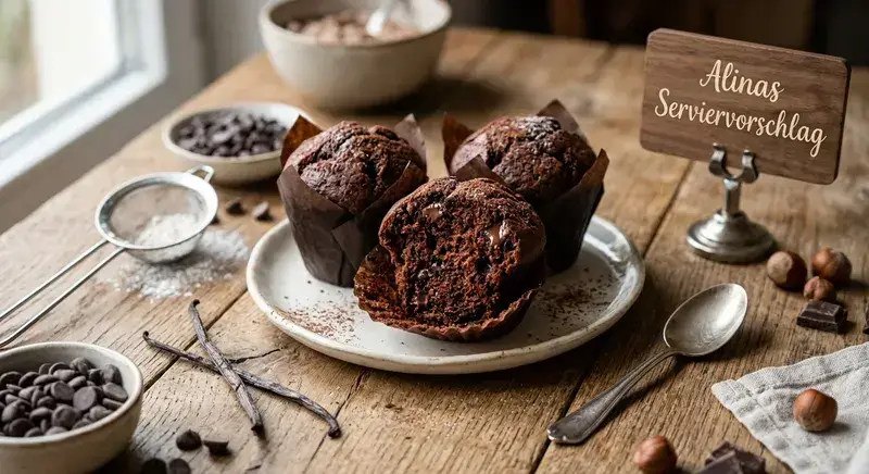 Zarter Schoko-Muffin frisch gebacken