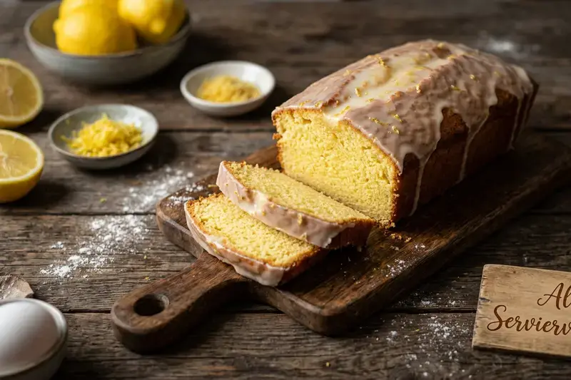 Zarter Zitronenkuchen frisch gebacken