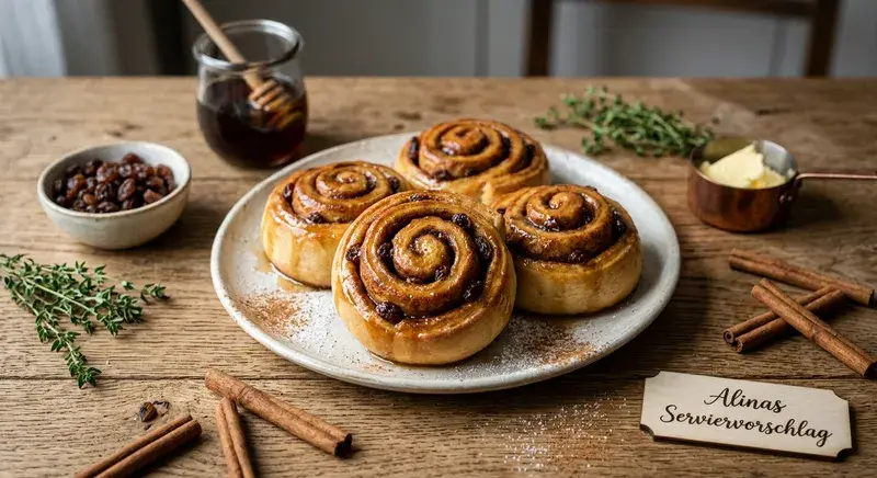 Zimtige Zauberschnecken mit Ahornsirup-Glasur