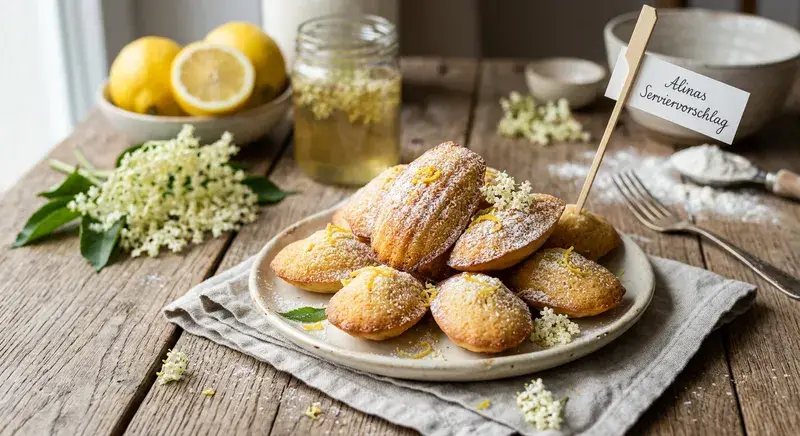 Zitrone Holunderblüten Madeleines