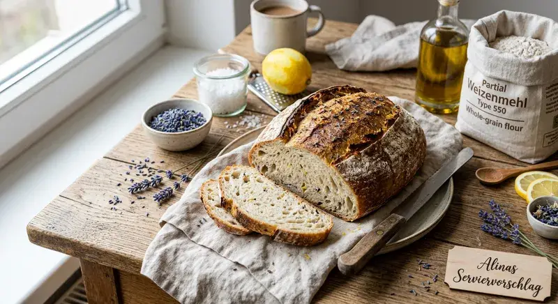 Zitronen-Lavendel-Aromabrot im Landhausstil
