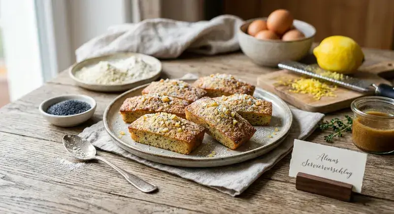 Zitronen Mohn Financiers Salzzitronen Crunch