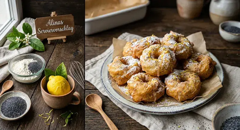 Zitronen Mohn Himmel Zeppole Twist