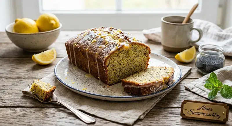 Zitronen Mohn Traverten Kuchen