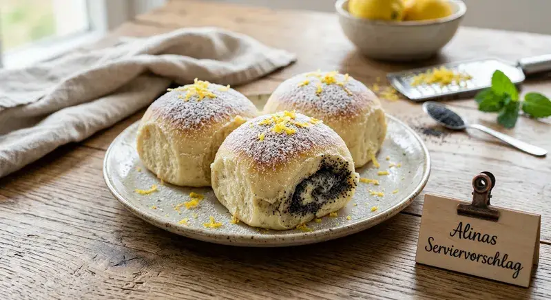 Zitronen Mohn Wölkchen Express Dampfnudeln