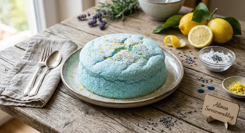 Zitrus Wolkenkuchen Himmelblau & federleicht